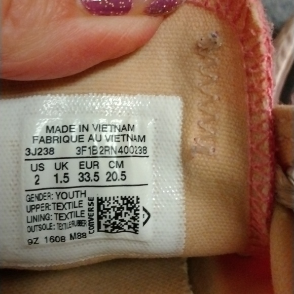 Converse All Star Classic Low Sneakers, Bubble Gum Pink/White, Youth US 2 - Picture 7 of 8